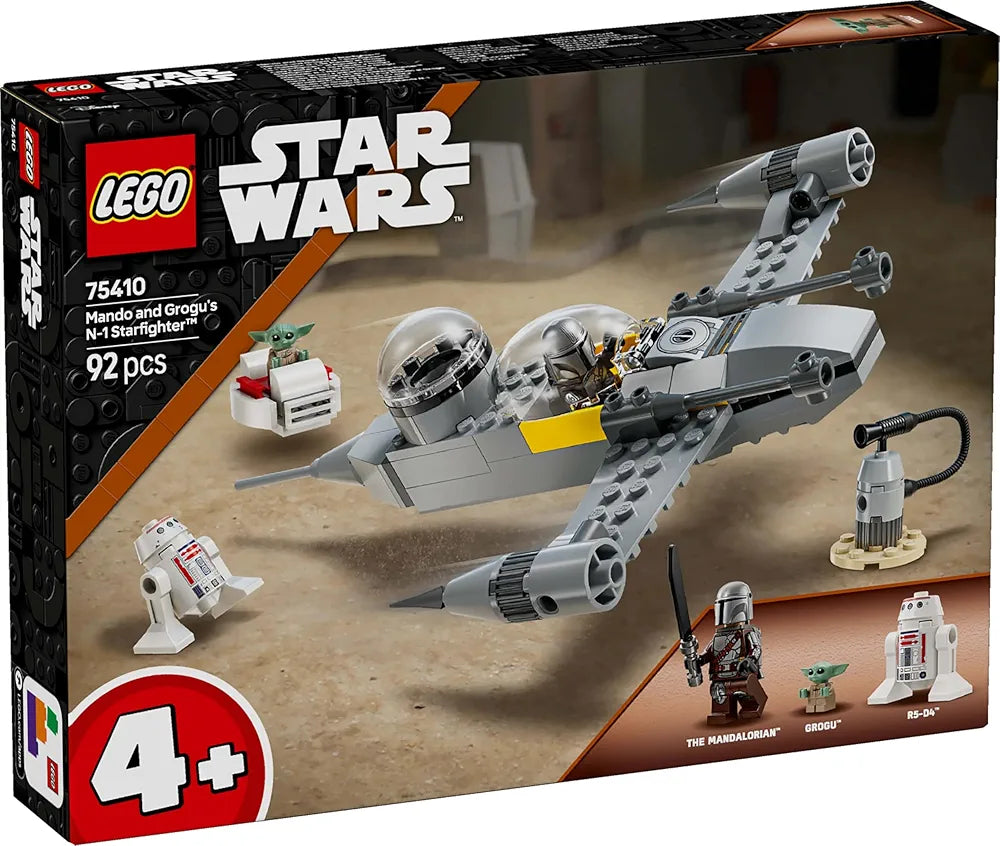 Lego Star Wars Mando and Grogu’s N-1 Starfighter Building Toy 75410 Building Blocks Toys for 4+ Gift for Boys and Girls
