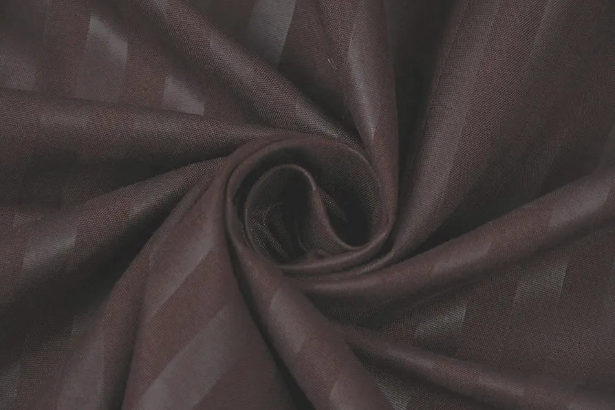 Homefab India 160 TC Stripe Cotton Feel Glace Cotton Elastic Fitted King Size Double Bed Bedsheet with 2 Pillow Covers Fits Upto 6 inches Mattress Brown