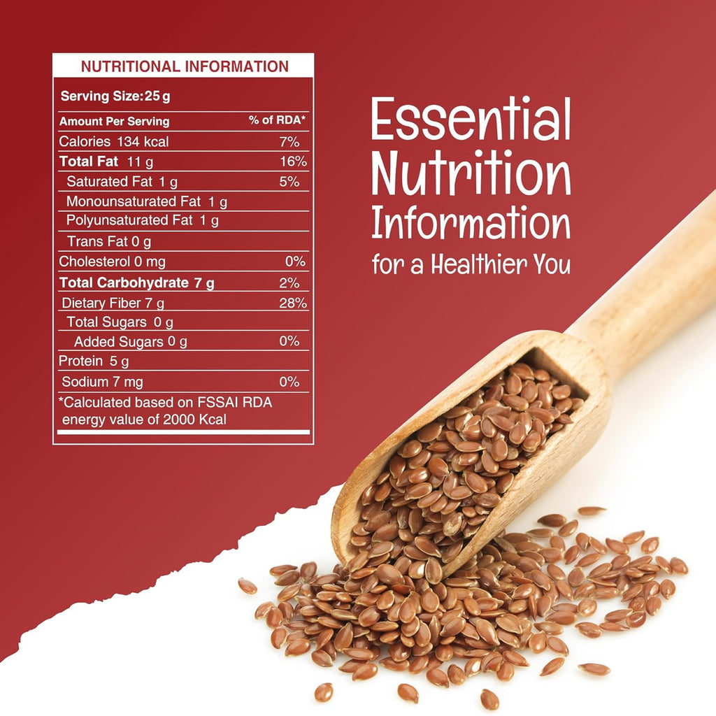 Pureheart Premium Raw Flax Seeds for Eating 230 gm - Alsi Seeds for Hair Growth, Heart Health & Digestion, Rich in Omega 3 Fatty Acids, Magnesium, Iron, Dietary Fibre, Protein