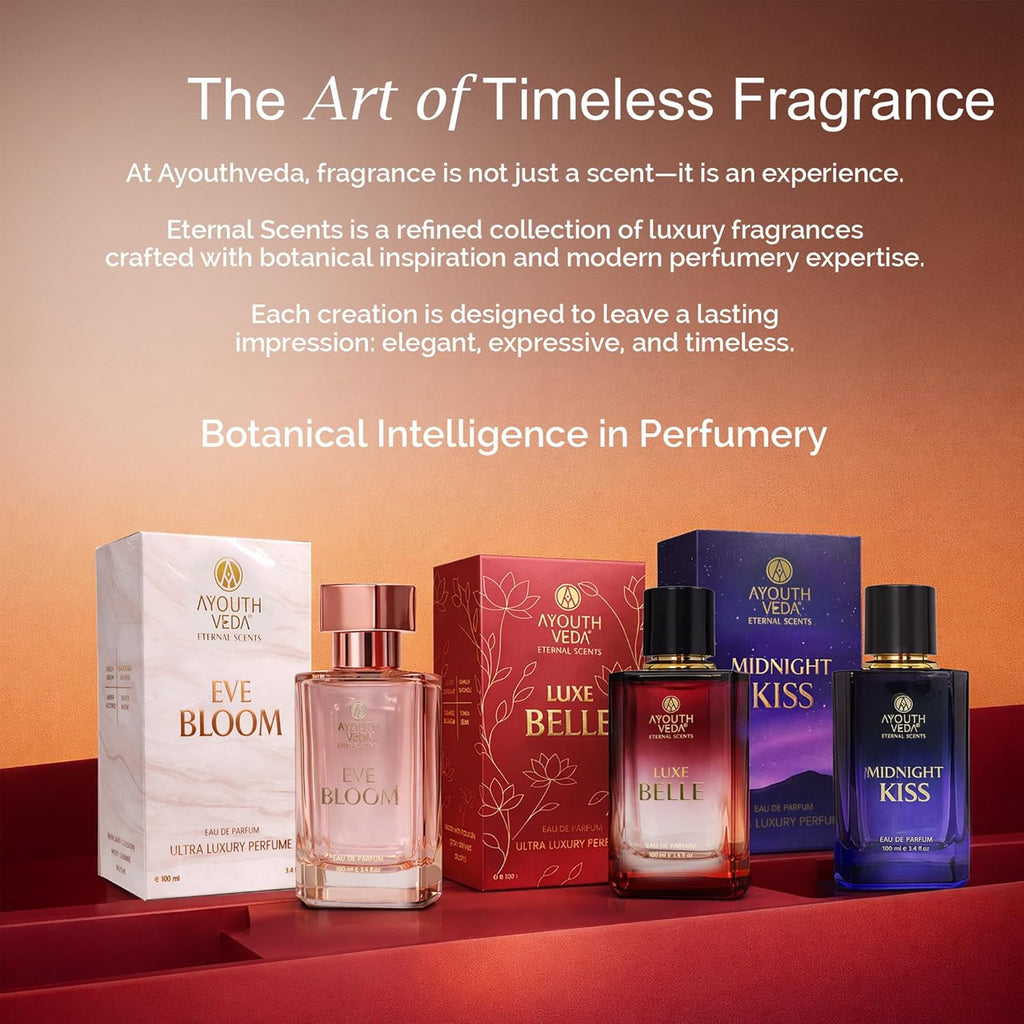 Ayouthveda Eve Bloom Eau De Parfum for Women | Long-Lasting Floral Luxury Perfume | Fresh Green, Gardenia Jasmine, Amber Accord & White Musk | Elegant Daily Wear Fragrance | 100ml