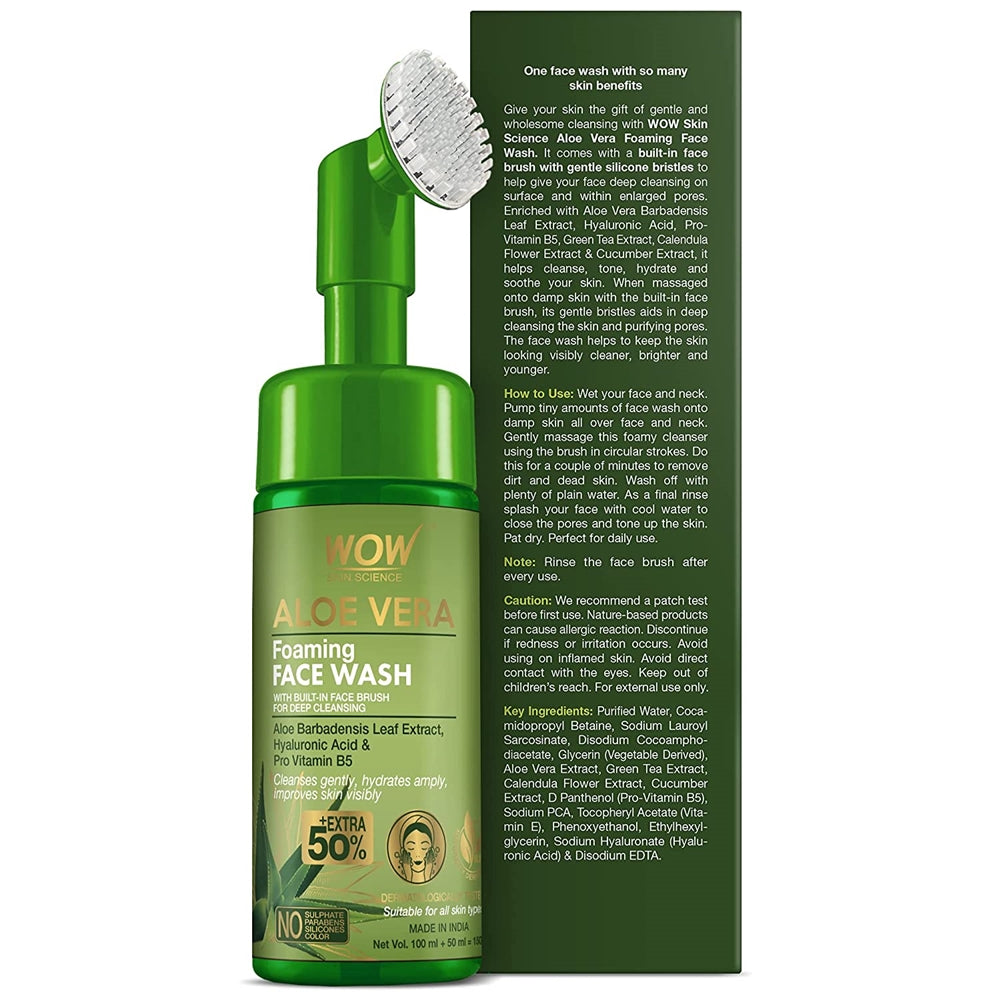 Wow Skin Science Aloe Vera Foaming Face Wash - 150 ml