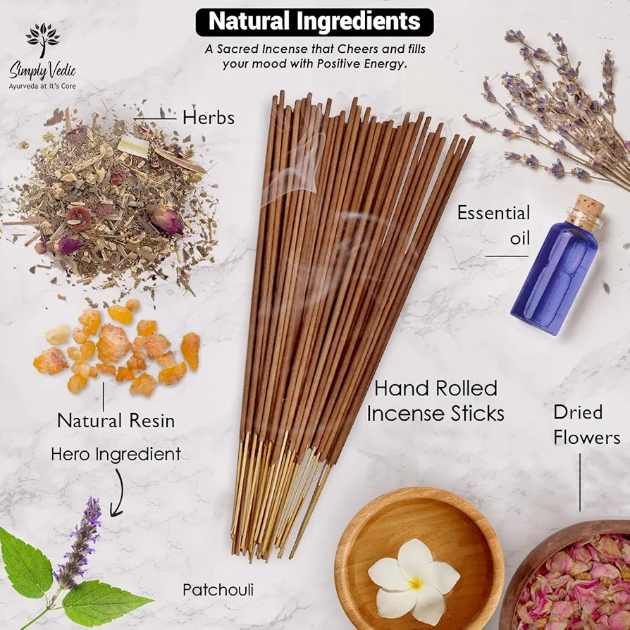 Simply Vedic Patchouli Incense Sticks Pack Charcoal-Free