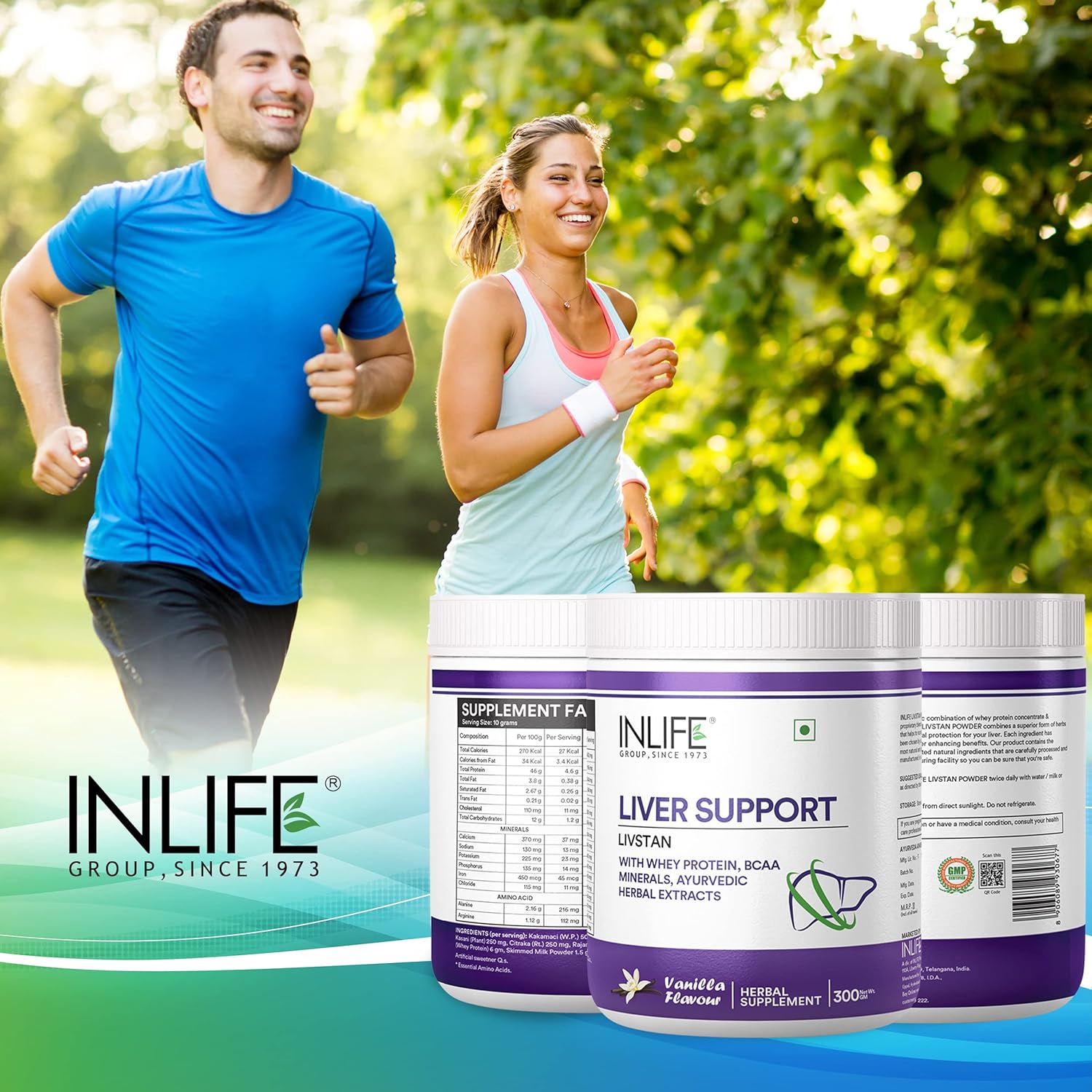 INLIFE Livstan Liver Support Supplement | Whey Protein Powder with Ayurvedic Herbs - Kakamachi, Tamalaki, Kasani, Citraka, Rajamasha - 300g (Vanilla)