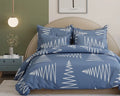 The Home Style 400 TC Cotton Elastic Fitted All Around Printed King Size Double Bed Bedsheet wih 2 Pillow Cover Dusk Blue