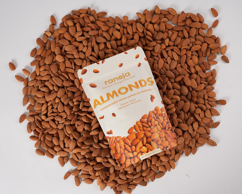 Raneja Pure California Almonds 500g | Whole Badam Giri, 100% Natural Real Nuts & Dry Fruits, Freshly Cleaned and Cleared, High in Fiber, Badam Giri, Rich in Protein, Magnesium, Phosphorus and Dietary Fibre