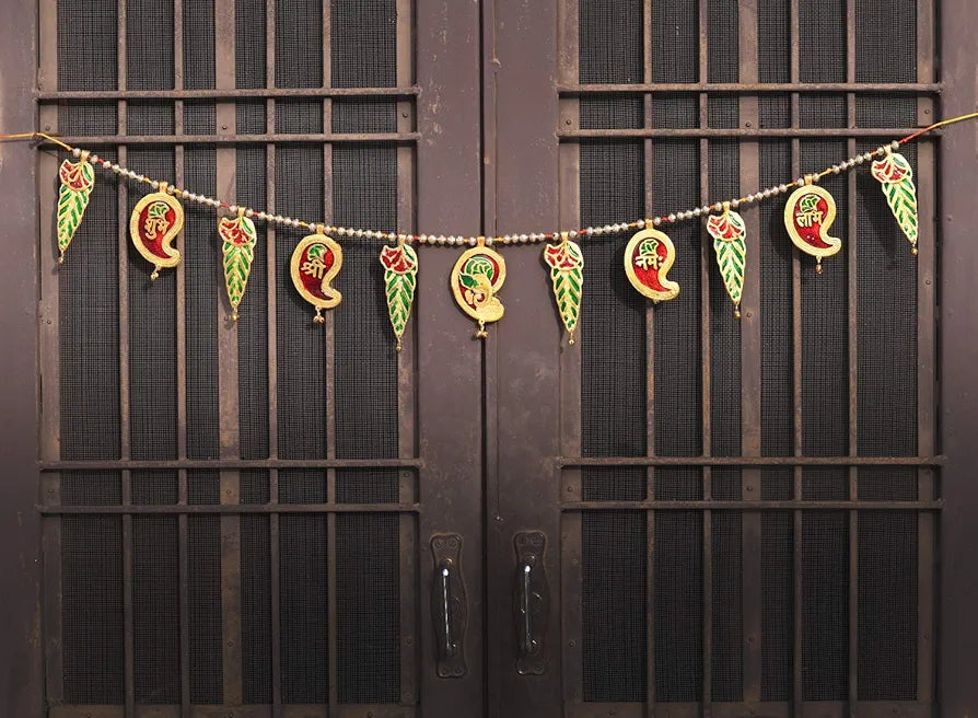 Metal Ethnic Bandarwal Door Toran Wall Hangings Decorative Ganesha Wall Hanging