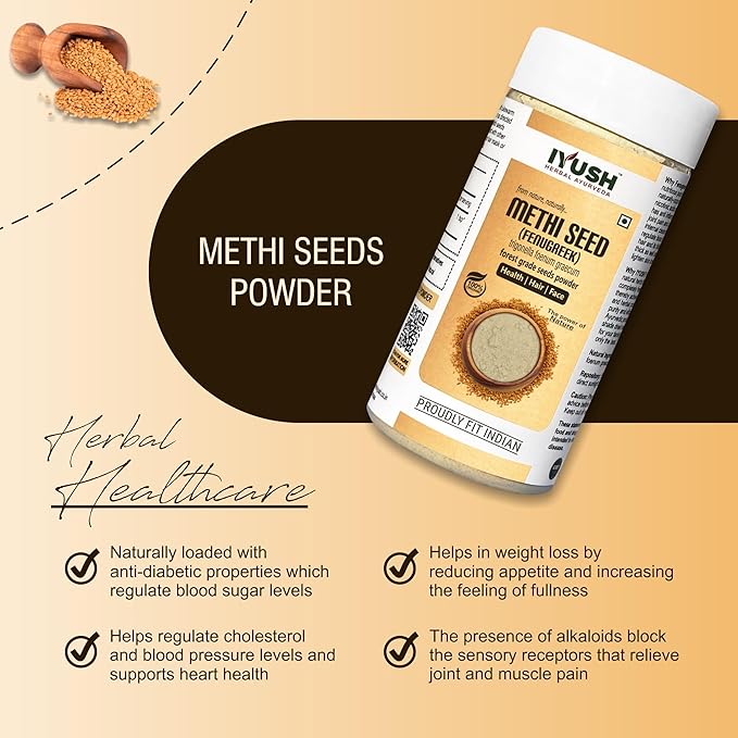 Iyush Herbal Ayurveda Organic Methi Powder - 100 gms (Pack of 2)
