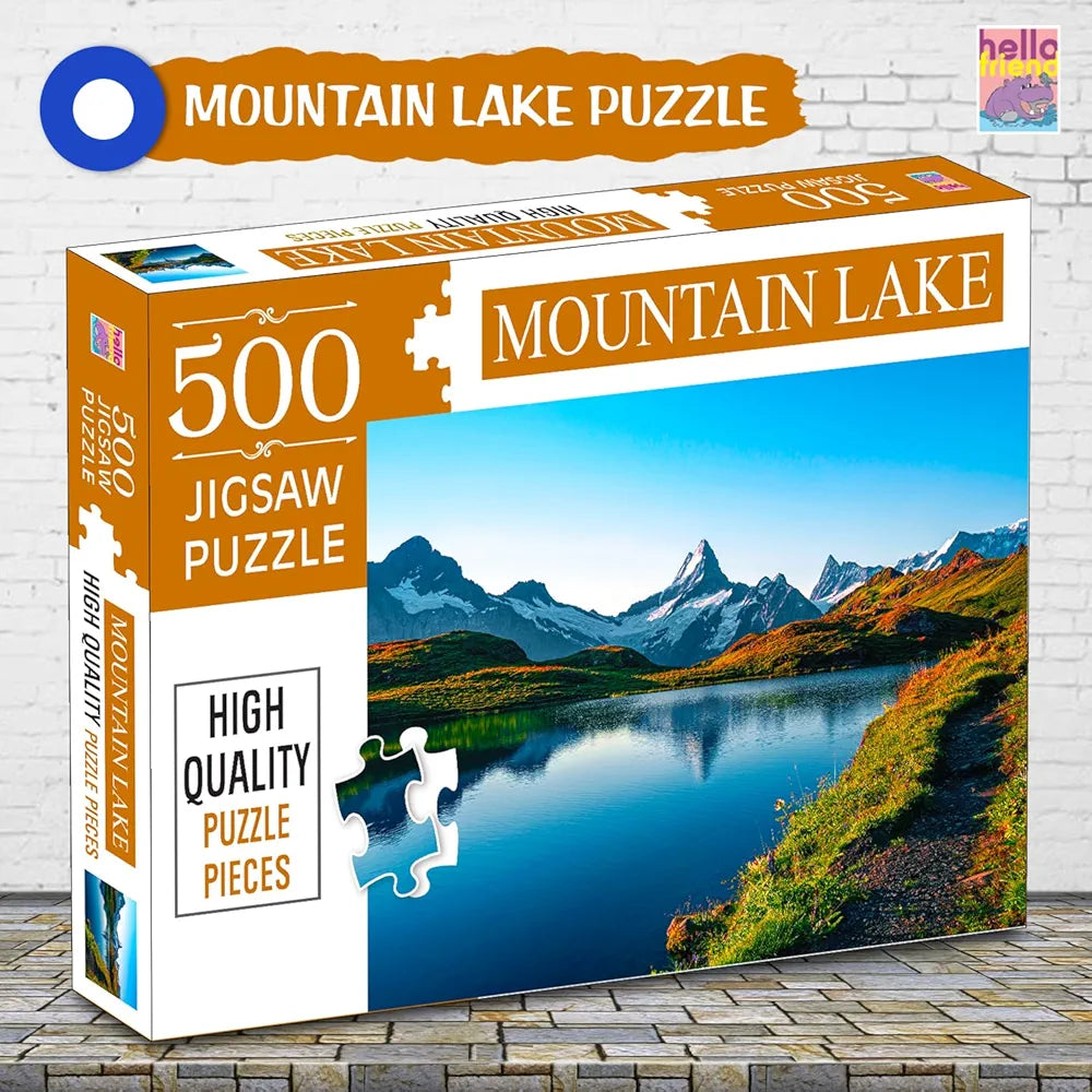 Hello Friend Mountain Jigsaw Puzzles for Kids and Children Realistic Illustration Challenging Brain Booster