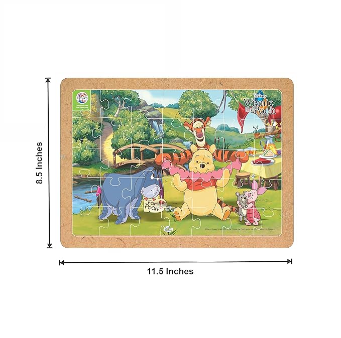 Ratnas Disney Wooden Floor Puzzle Winnie the Pooh 35 Pieces Jigsaw Puzzle | for Kids 3+ Years