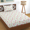 Homefab India 180 TC Glace Cotton Single BedSheet with 1 Pillow Cover Pink
