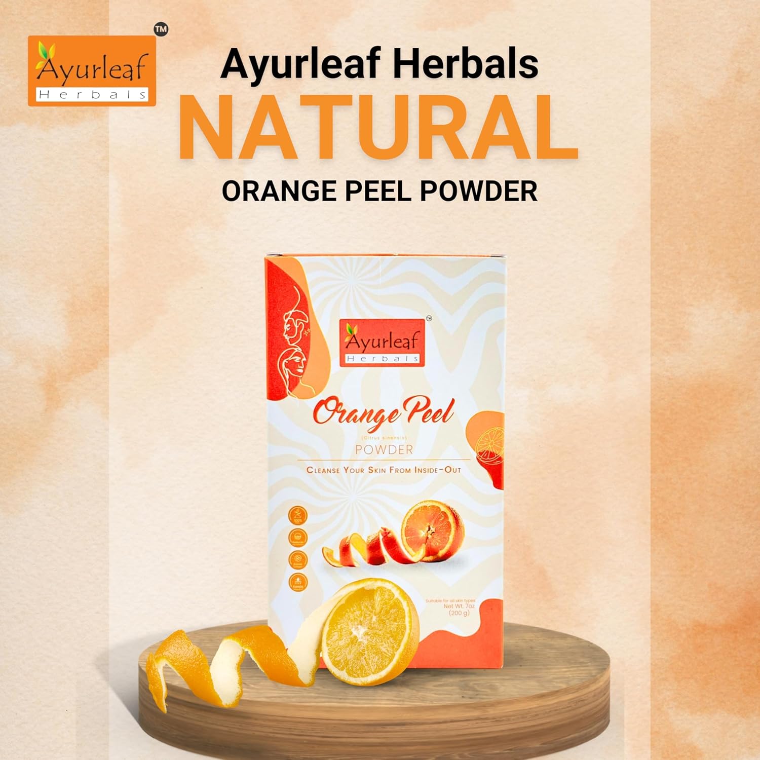 Ayurleaf Herbals Orange Peel Powder | for Skin Lightening Face Pack - 200 Gms