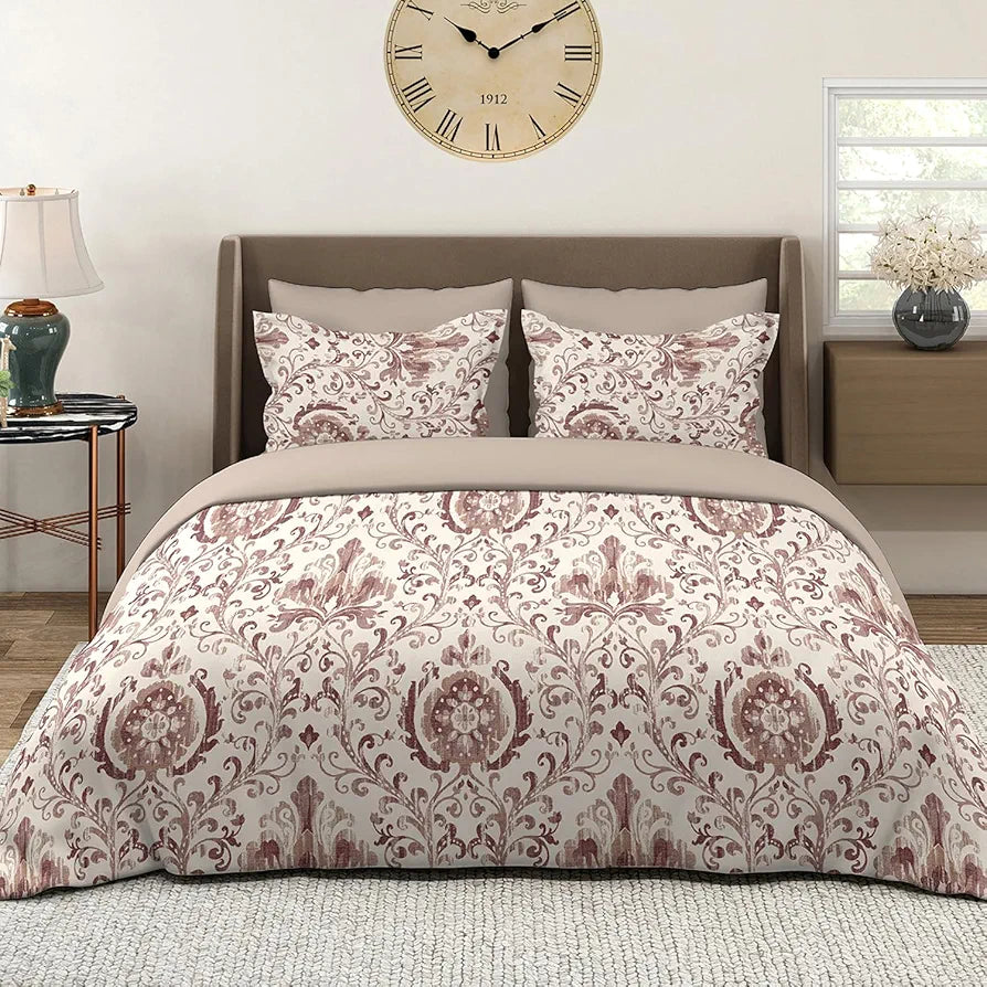 Layers Glory Cotton Bedsheet Set for All Seasons Lightweight 144 TC Queen Size Multicolor Glory