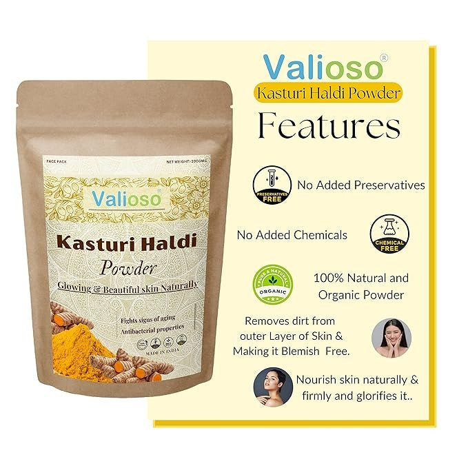 Valioso Pure Kasturi Haldi Powder For Face Beauty - 100 gms