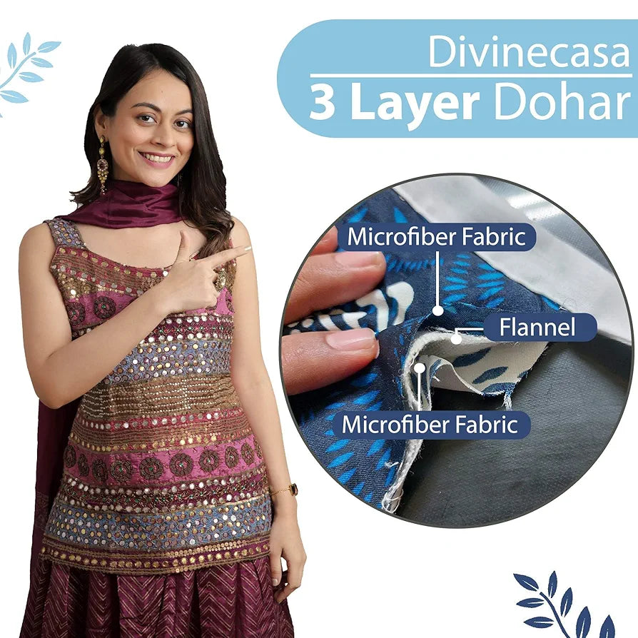 Divine Casa 120 GSM Microfiber Single Kids Dohar Soft & Lightweight Throw Blanket Hexagonal Pattern Colour Legion Blue