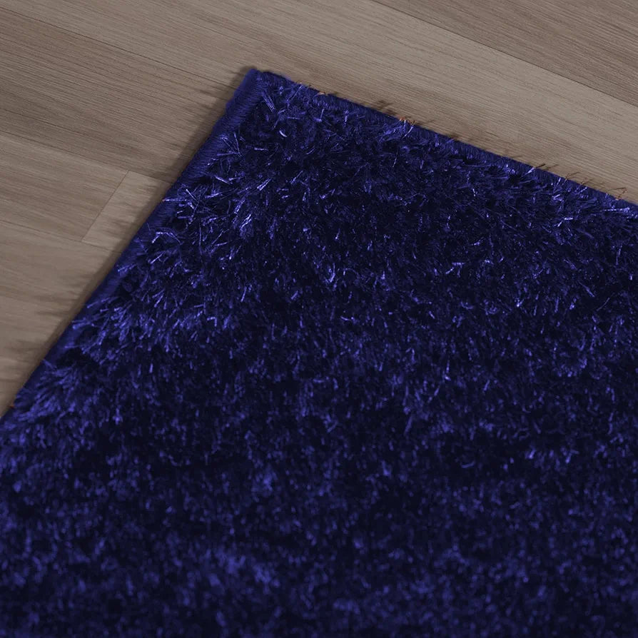 Ishro Home Premium Fuzzy Shag Carpet Colour Blue