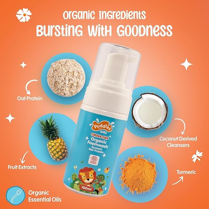 Puddles Organic Nourishing Foaming Face &BodyWash Kids - 100 ml