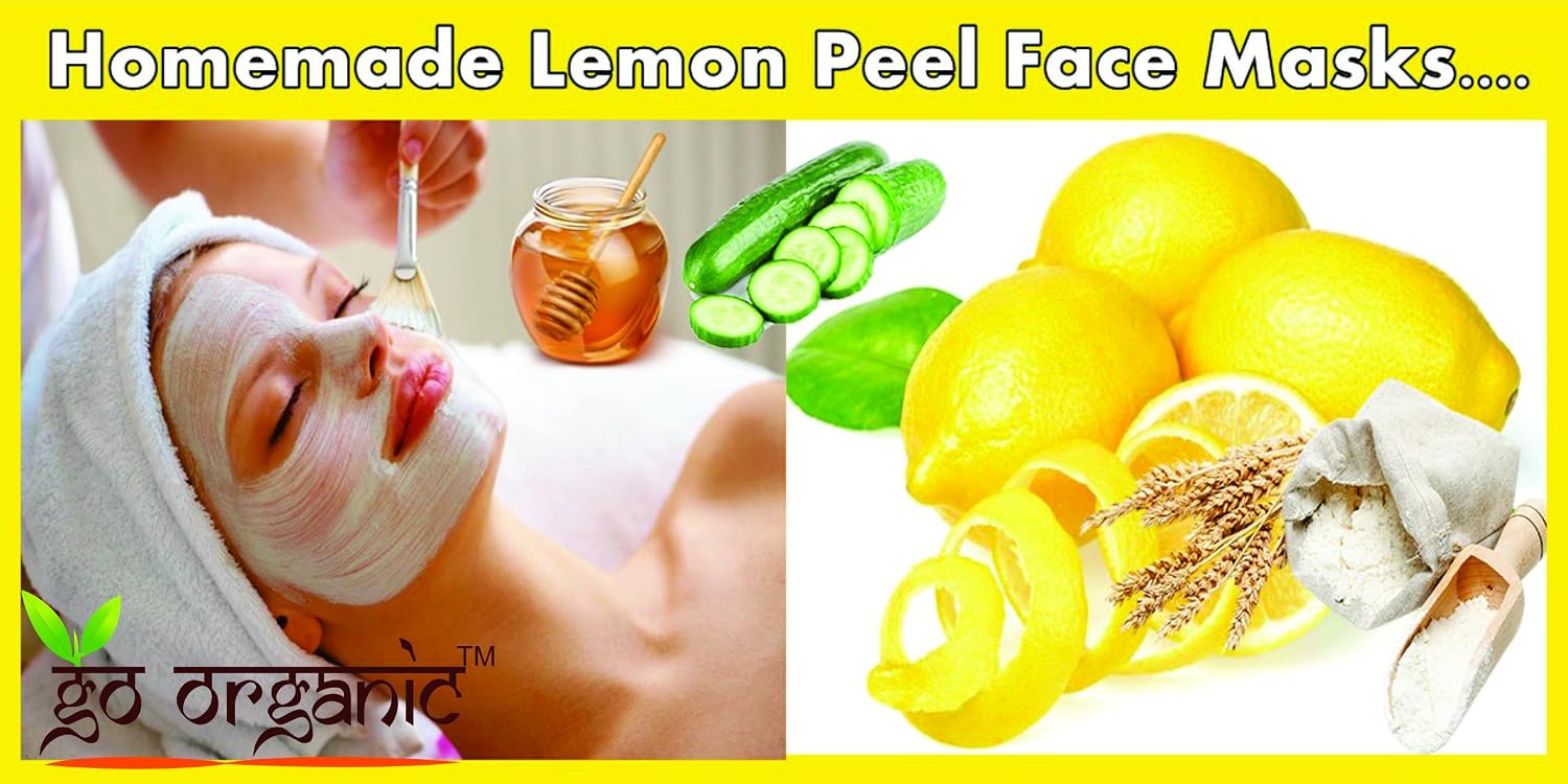 Go Organic Lemon Peel Powder (Citrus Limonum) for Face Cleanser & Skin Whitening | Skin Exfoliant for Glowing Skin, Acne, Pigmentation & Dark Spots (150 Gm)