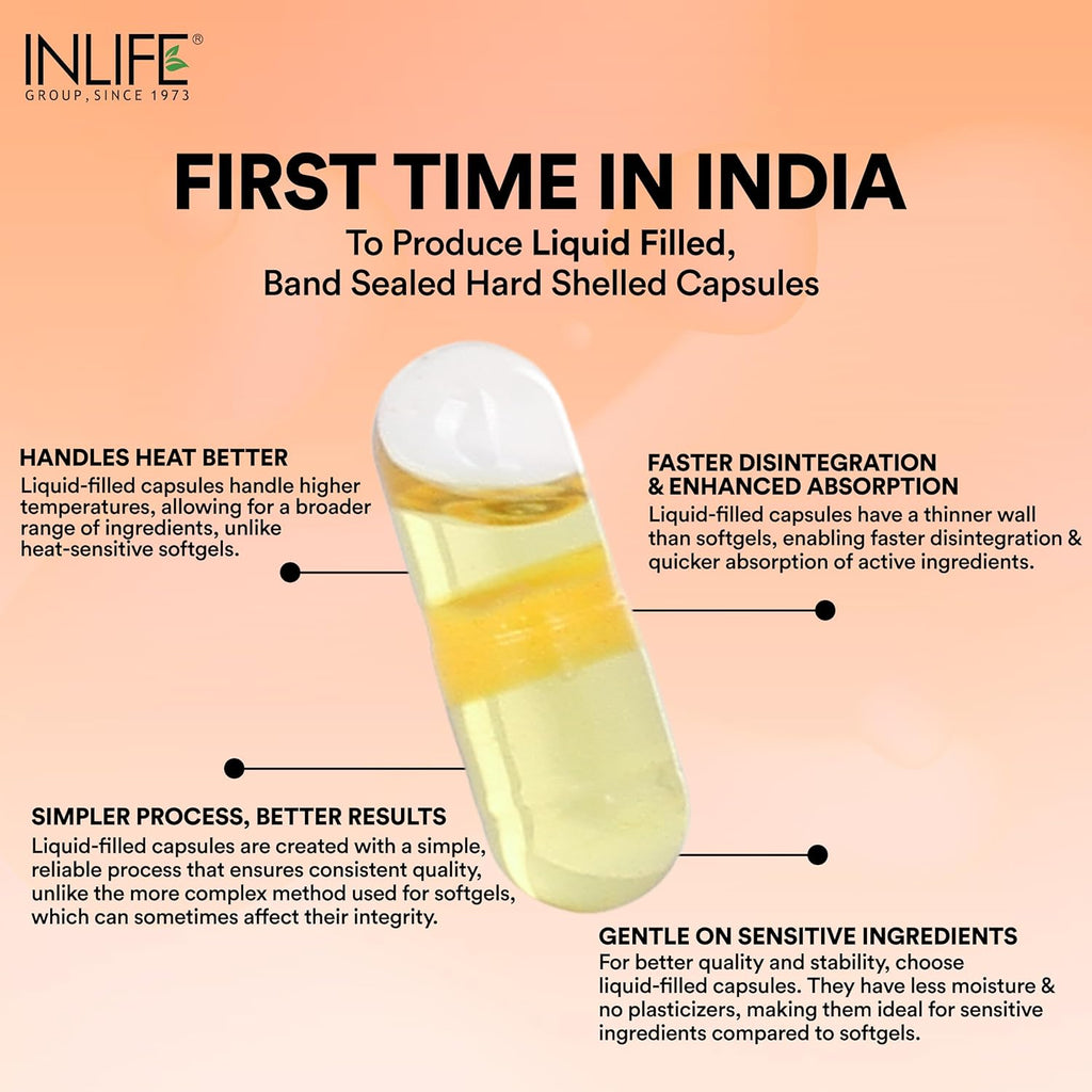 INLIFE Garlic Oil Capsules for Heart Health and Immune Support for Men and Women - 60 Liquid Filled Capsules