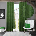 Loomlyfe Damas Heavy Soft Thick Premium Designer Room Darkening Blackout Window Curtain | 2 Pieces | 5 Feet | Green
