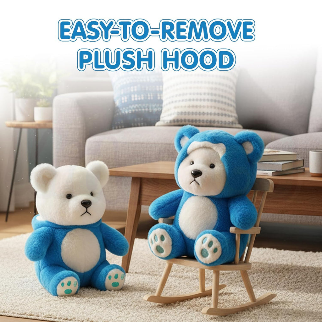 Kidology Soft Plush Teddy Bear Toy with Removable Hood