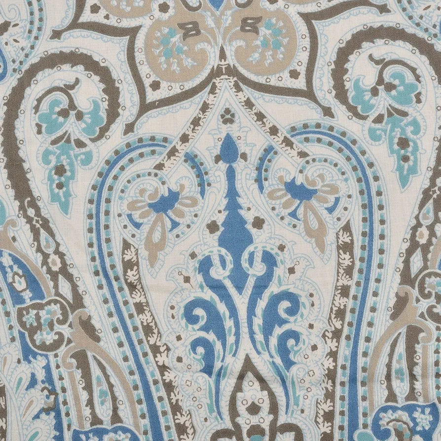 Trance Home Linen 100% Cotton Reversible Dohar Single Bed Size Jaipuri Printed Artisan Block Design Blanket 56"X88" Colour Nargis Blue