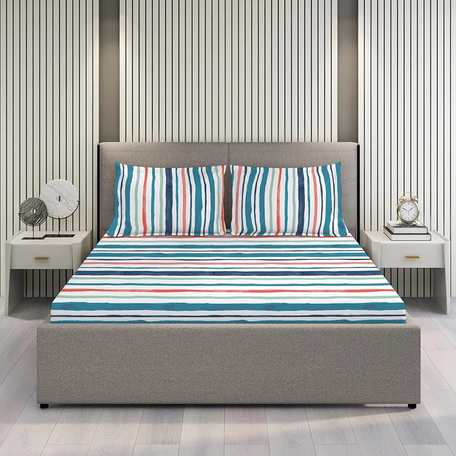 Layers Argos Bedsheet Set for All Seasons Lightweight Moisture Absorbent 225 CVC King Size Blue2