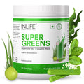 INLIFE Super Greens Powder Supplement | Spirulina, Moringa, Chlorella, Alfalfa, Wheat Grass, Barley Grass Blend | - 200g