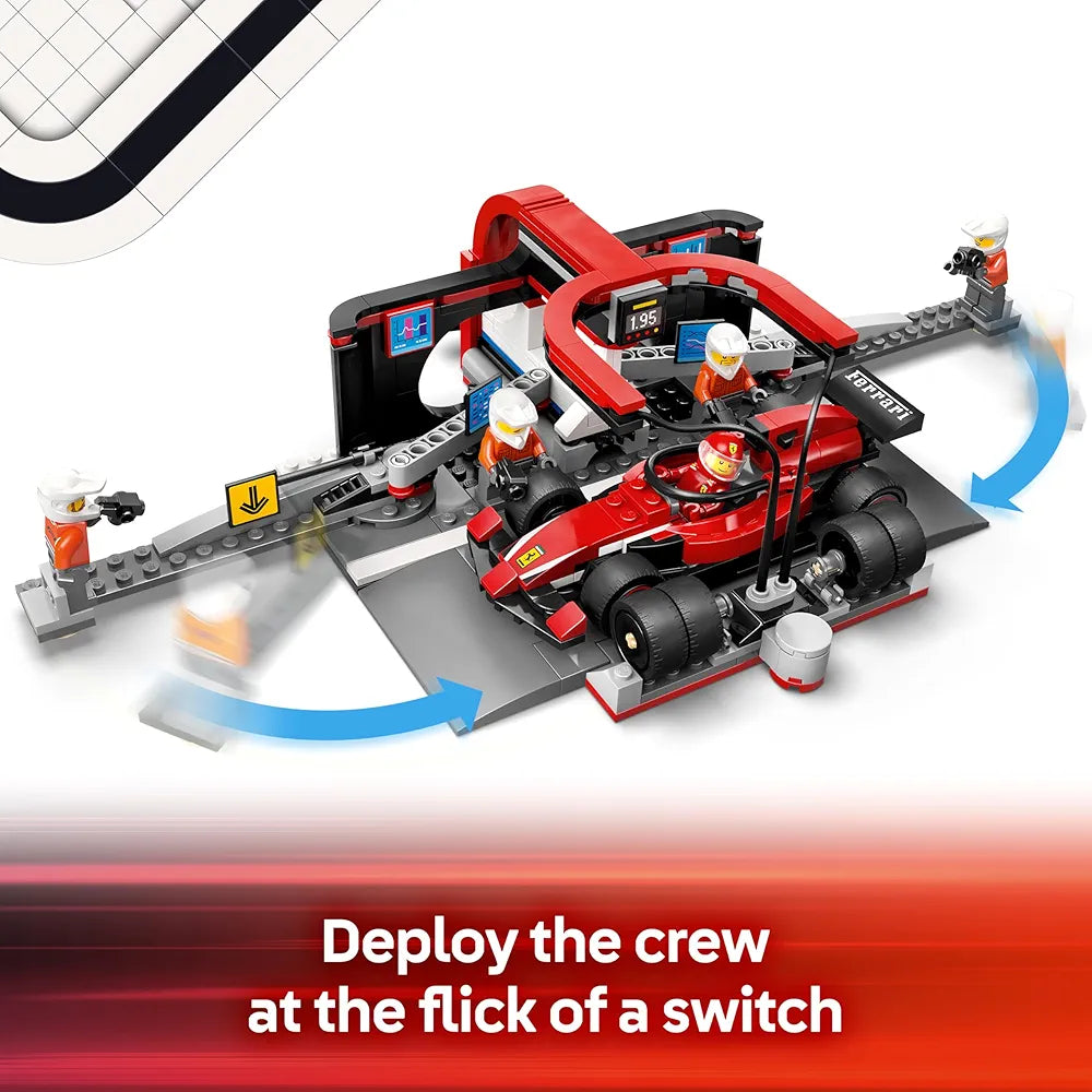 Lego City F1 Pit Stop & Pit Crew with Ferrari Car Racing Vehicle Toy 60443 Building Blocks Toys for 6+ Gift for Boys and Girls