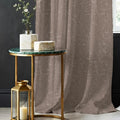 Urban Space Blackout Curtains for Door 7 Feet Long Set of 2, Embossed Abstract Design Light Blocking Curtain for Living Room, Curtains Earth Crust Soft Brown