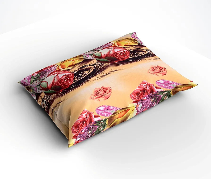 Homefab India 160 TC Polycotton Double Bedsheet with 2 Pillow Covers Floral Mulitcolor8