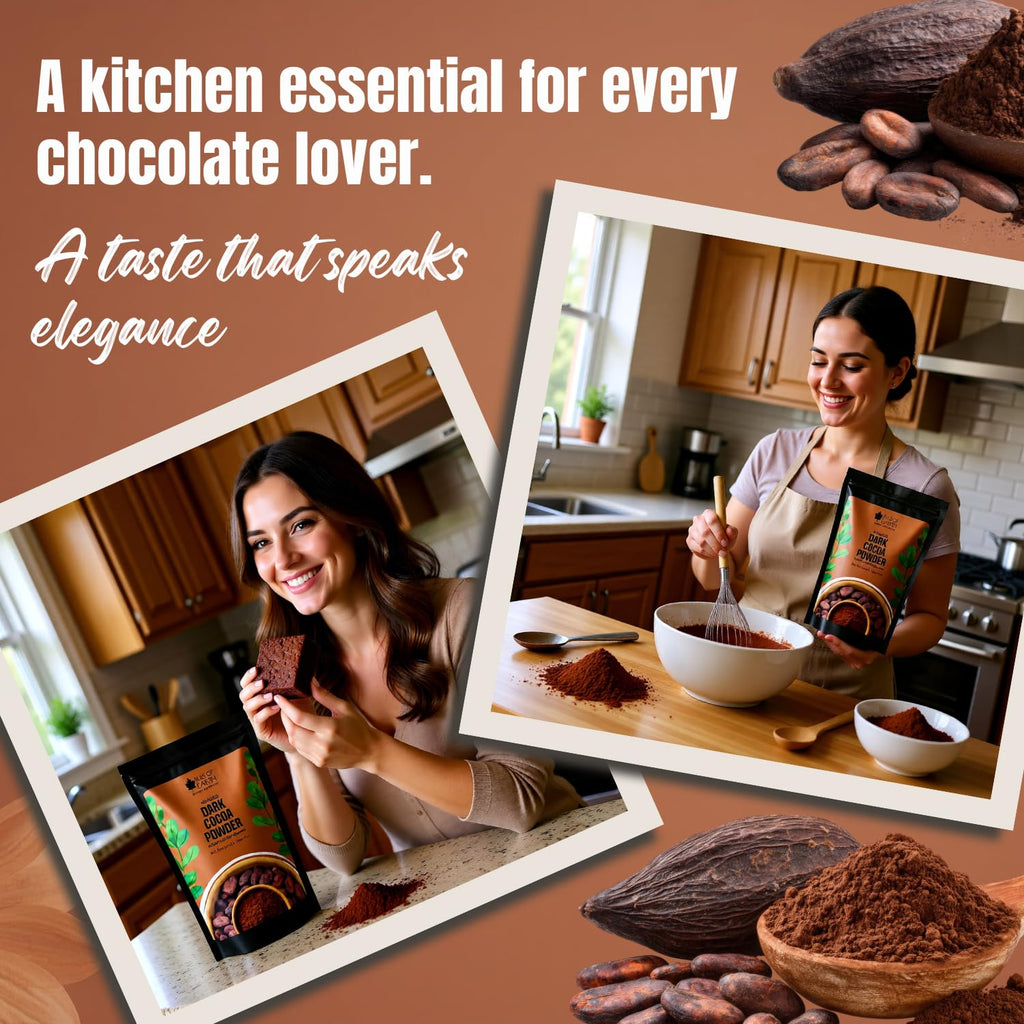 Bliss of Earth 250gm Naturally Organic Dark Cocoa Powder For Chocolate Cake Making & Chocolate Shake, Unsweetened