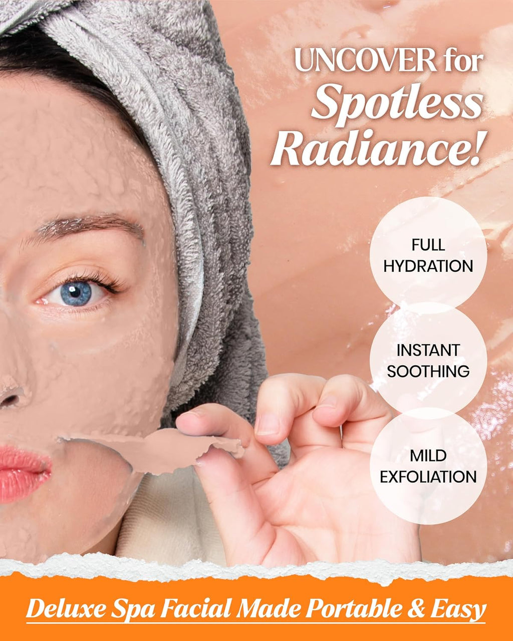 LINDSAY Vitamin Modeling Mask Cup Pack - Korean Skin Care Face Mask Modeling Pack â€“ Single-Use Soothing Moisturizing Face Mask w/Spatula Spoon â€“ Spa Facial Peel-off Mask (28 gm)