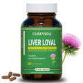 Cureveda Liver Loyal Liver Detox Supplement Milk Thistle Extract 420mg with Chicory & Dandelion Extract For Fatty Liver Care | Natural Detoxification Formula 60 Veg Tablets