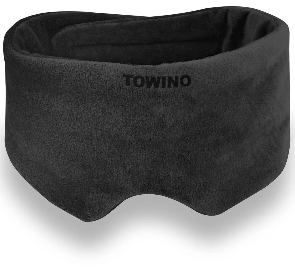 TOWINO® Eye Mask for Sleeping Super Soft & Smooth And Fully Adjustable To All Size Heads - Super Soft & Comfortable for Women and Men, Blindfold for Travelling, Night Sleeping,Nap Suitable for All Family Members Made In India (Black)