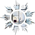 Bikri Kendra Sun Silver Model-11 Mirror Stickers for Wall, Acrylic Mirror Wall Decor Sticker