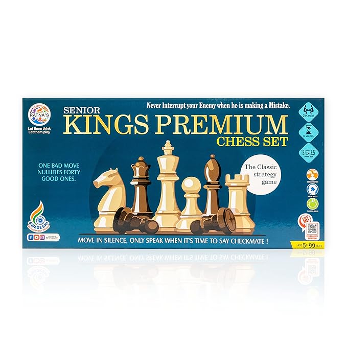 Ratna's Strategy Game Kings Premium Chess Set for Kids With Logical and Strong Mind | Big, Multicolour