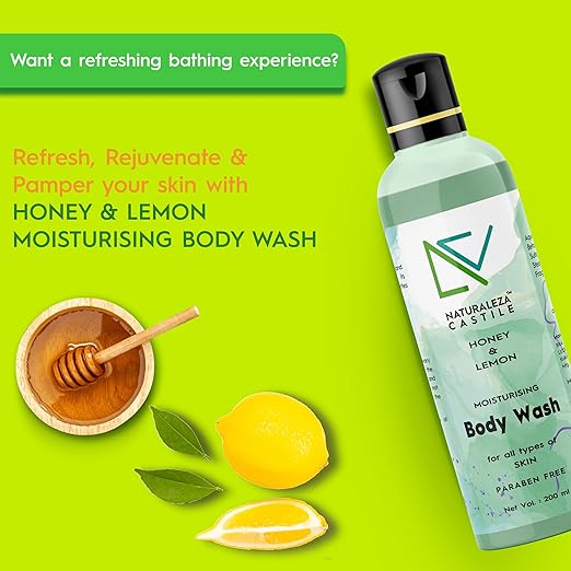Naturaleza Castile Honey & Lemon Moisturizing Body Wash Shower Gel - 200 ml