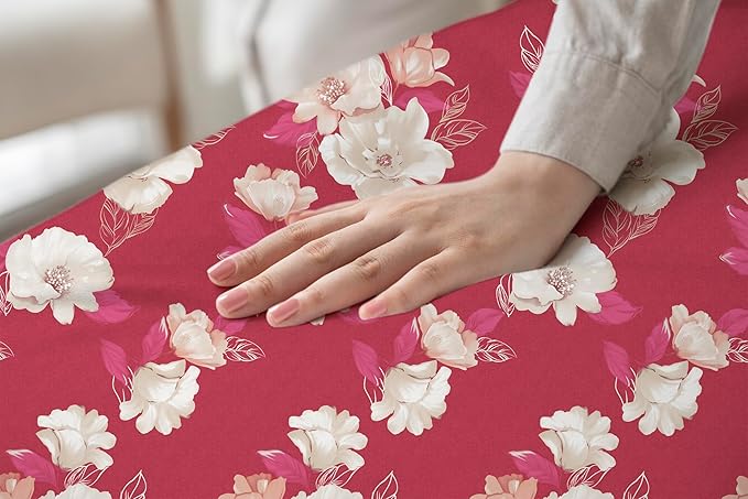 Dreamlet Presents Luxurious Supersoft Cotton Feel 210tc King Size Elastic Fitted Double Bedsheets With 2 Pillow Covers | Red
