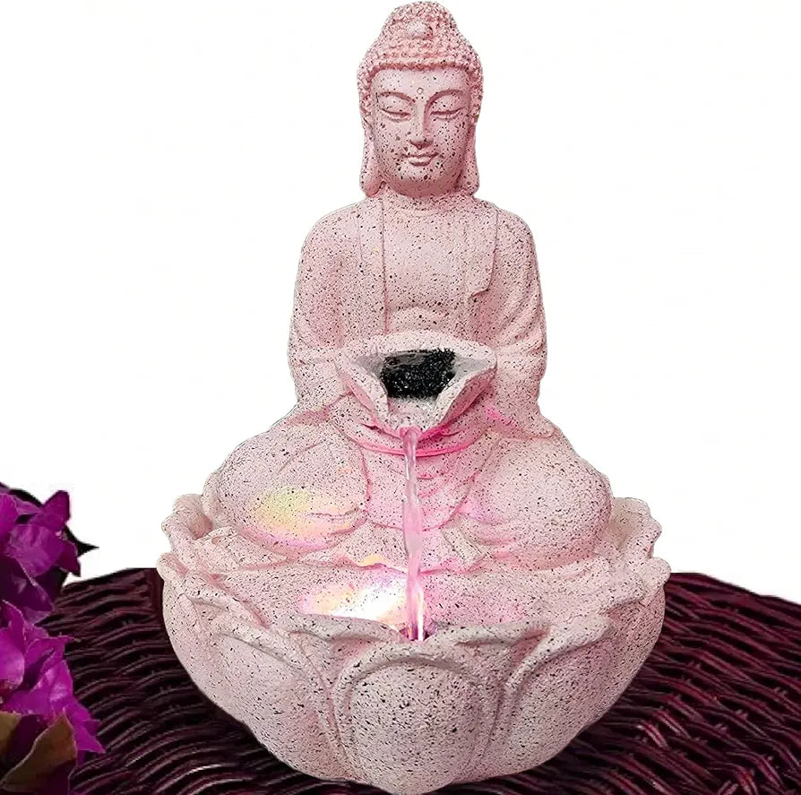 Alila Rose Gold Buddha Statue Statues Water Fountain for Living Room 14inches