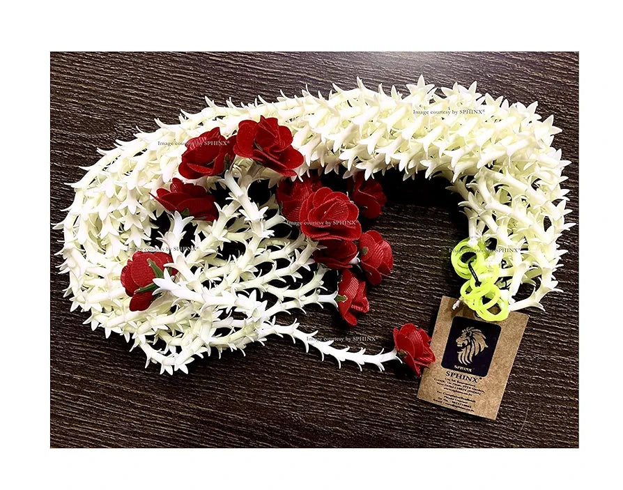 Artificial Rajnigandha Buds Rose Strings Approx 2.5 ft Height Red