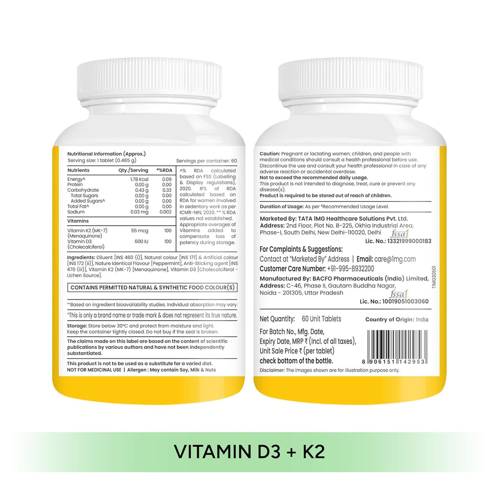 Tata 1mg Salmon 4x 60 + Tata 1mg Vitamin D3 K2 60
