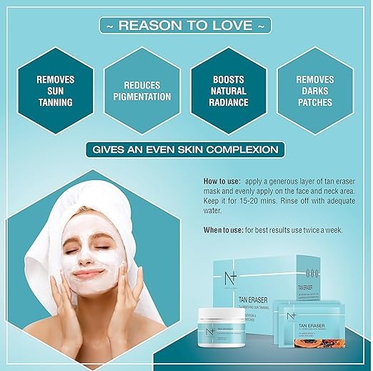N+ Professional Tan Eraser Mask for Sun Tanning - 300 gms