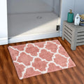 Aerohaven Glorious Super Soft Microfiber Abstract Moroccan Designer Anti Slip Bathmat Peach Colour