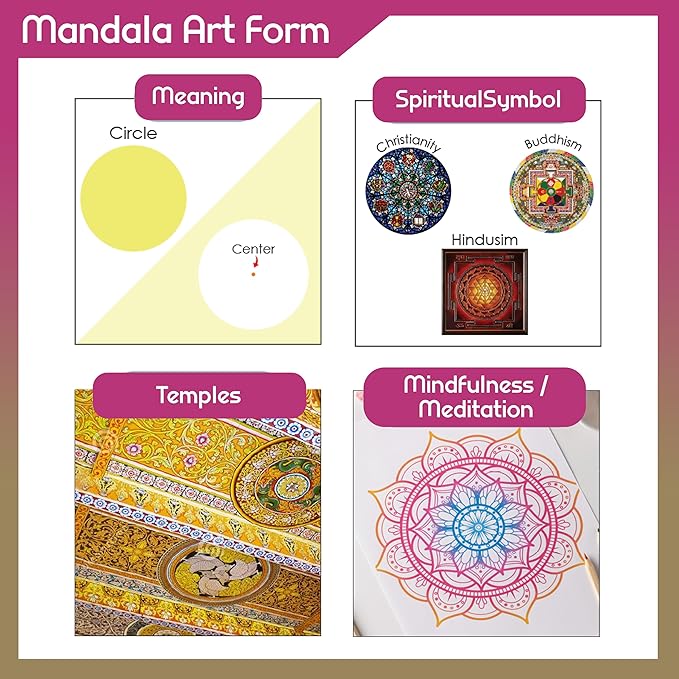 Solobolo Mandala Art Kit for Kids Adults | Indian Art Forms Kits, Art & Craft Kit for Kids Coloring & Painting Kit Using Water Brush