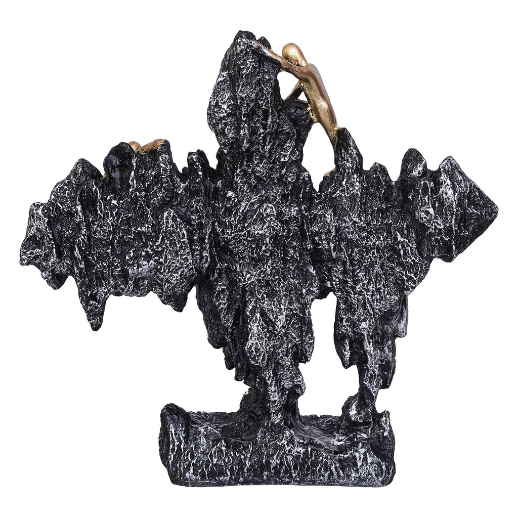 Ecraftindia 3 Men Climbing on Rock Mountain Climbers Human Figurine Showpiece