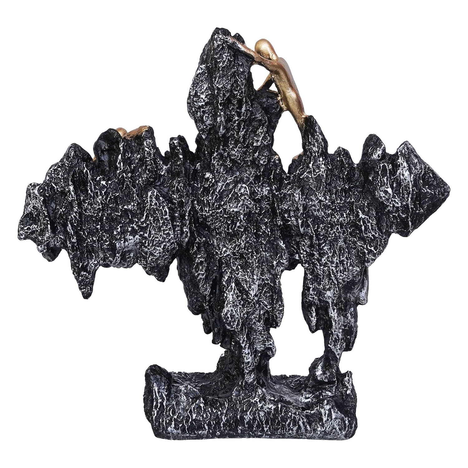 Ecraftindia 3 Men Climbing on Rock Mountain Climbers Human Figurine Showpiece