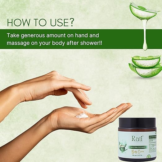 Rati Ayurveda Aloe Vera & Cucumber Body Cream - 100 gms