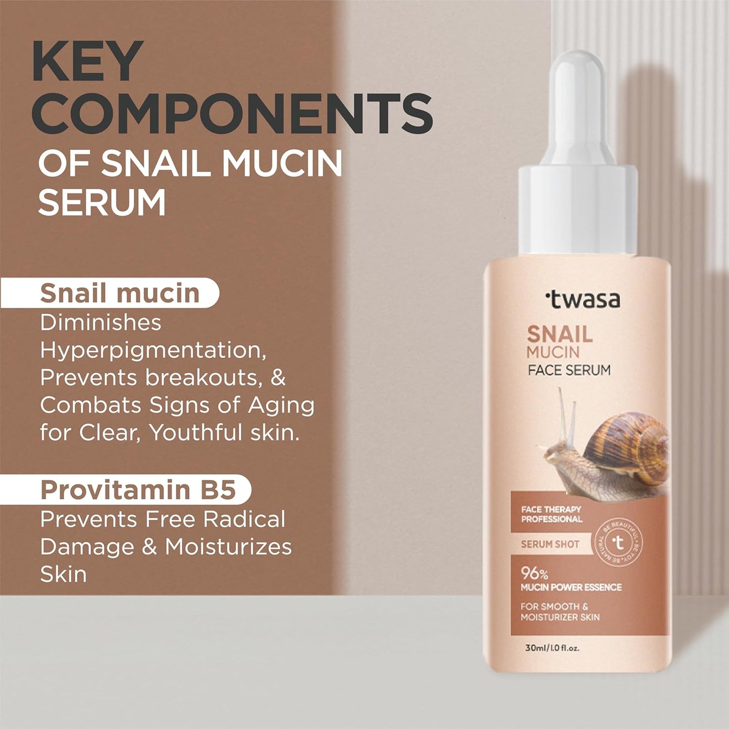 Twasa Advanced Snail 96% Mucin Power Essence Face Serum - 30 ml