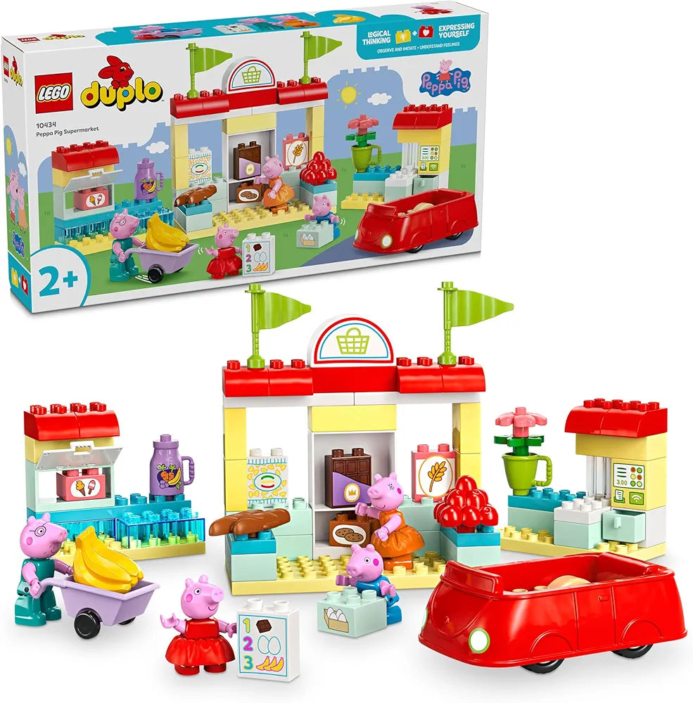 Lego Duplo Peppa Pig Supermarket Toy 10434 Building Blocks Toys for 2+ Gift for Kids, 70 Pcs