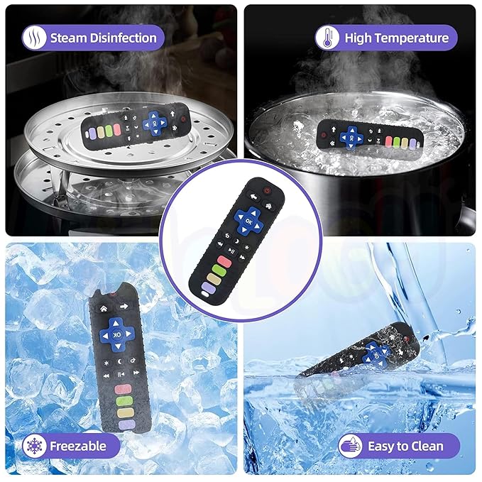 Kidology Silicone Remote Teether for Baby Toy Black Colour